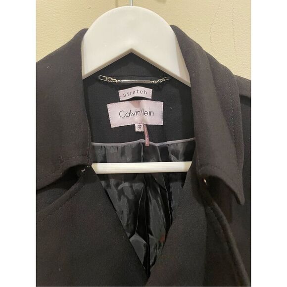 Flawed Calvin Klein black blazer button jacket size 8 petite - Picture 3 of 15